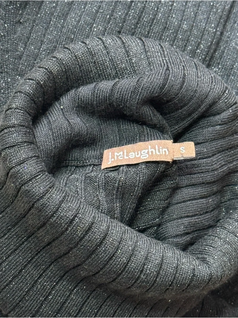 J. McLaughlin Arlette Turtleneck in Black Metallic size S